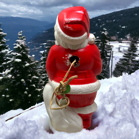 Vintage 1968 Empire Blow Mold Santa Claus Christmas Tabletop 13" Working READ - Picture 6 of 13